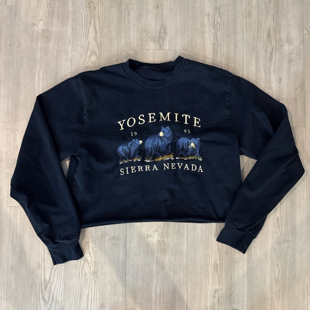 Brandy Melville Navy Yosemite Crew Neck Sweater